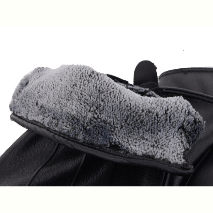 Перчатки RuBi R204М кожзам-махра black