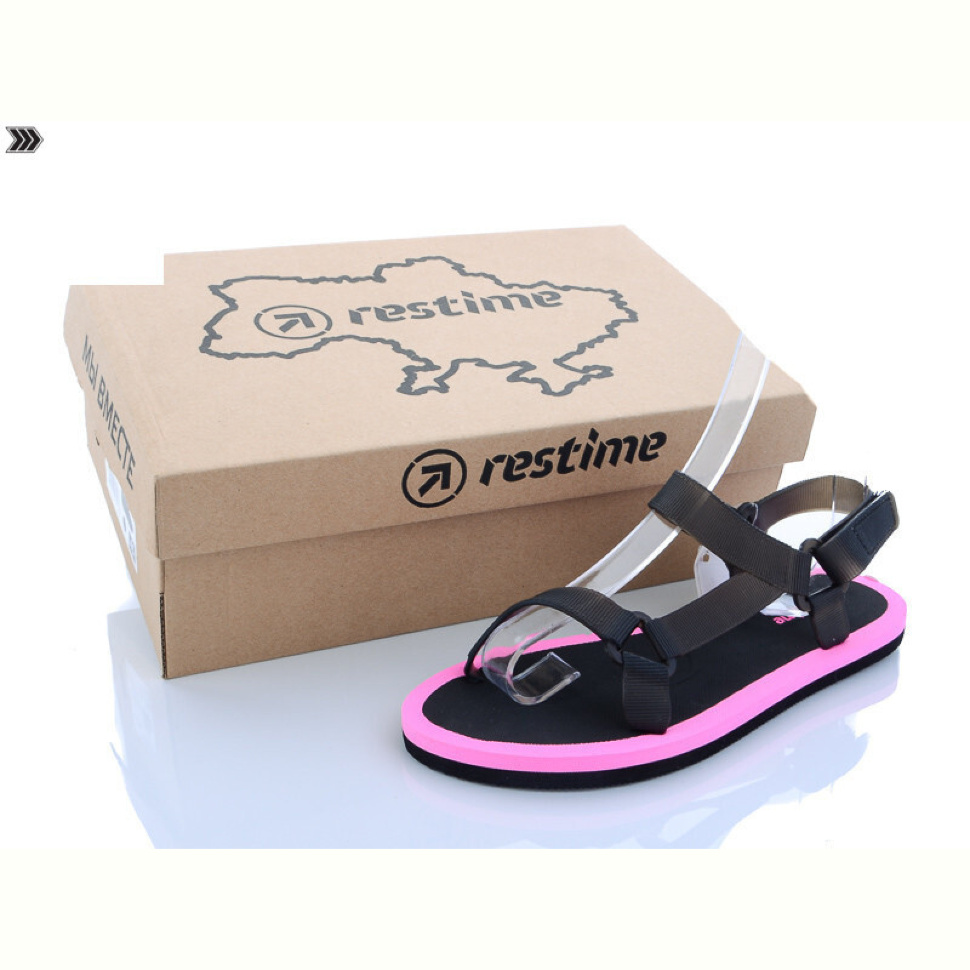 Босоножки Restime TWL20911 black-pink