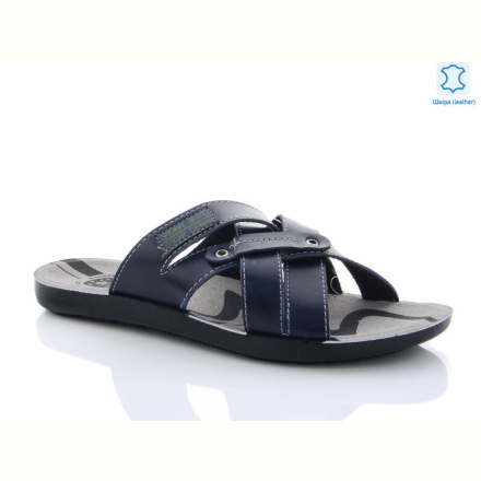 Шлепки Oscar 3508E кожа blue