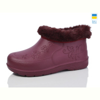 Галоши Lot Shoes Квітка бордо хутро