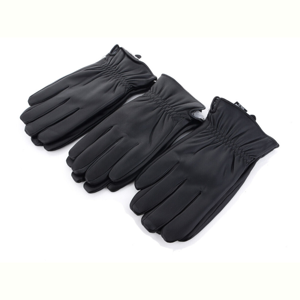 Перчатки RuBi R202М кожзам-махра black