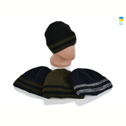 Шапка STARK Шапка з відворотом смужка на флісі mix (44р)