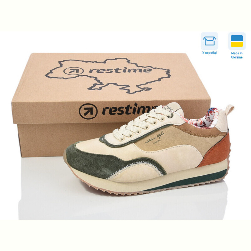 Кроссовки Restime JW024373 beige-khaki