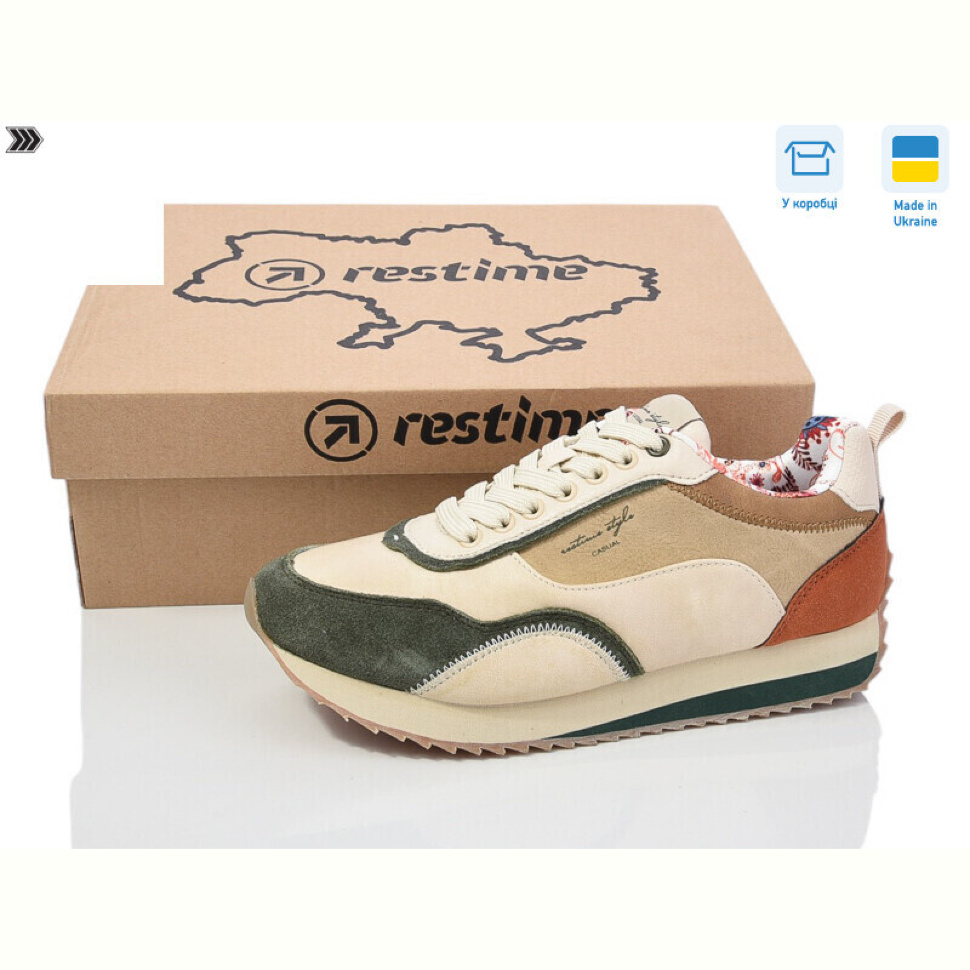 Кроссовки Restime JW024373 beige-khaki