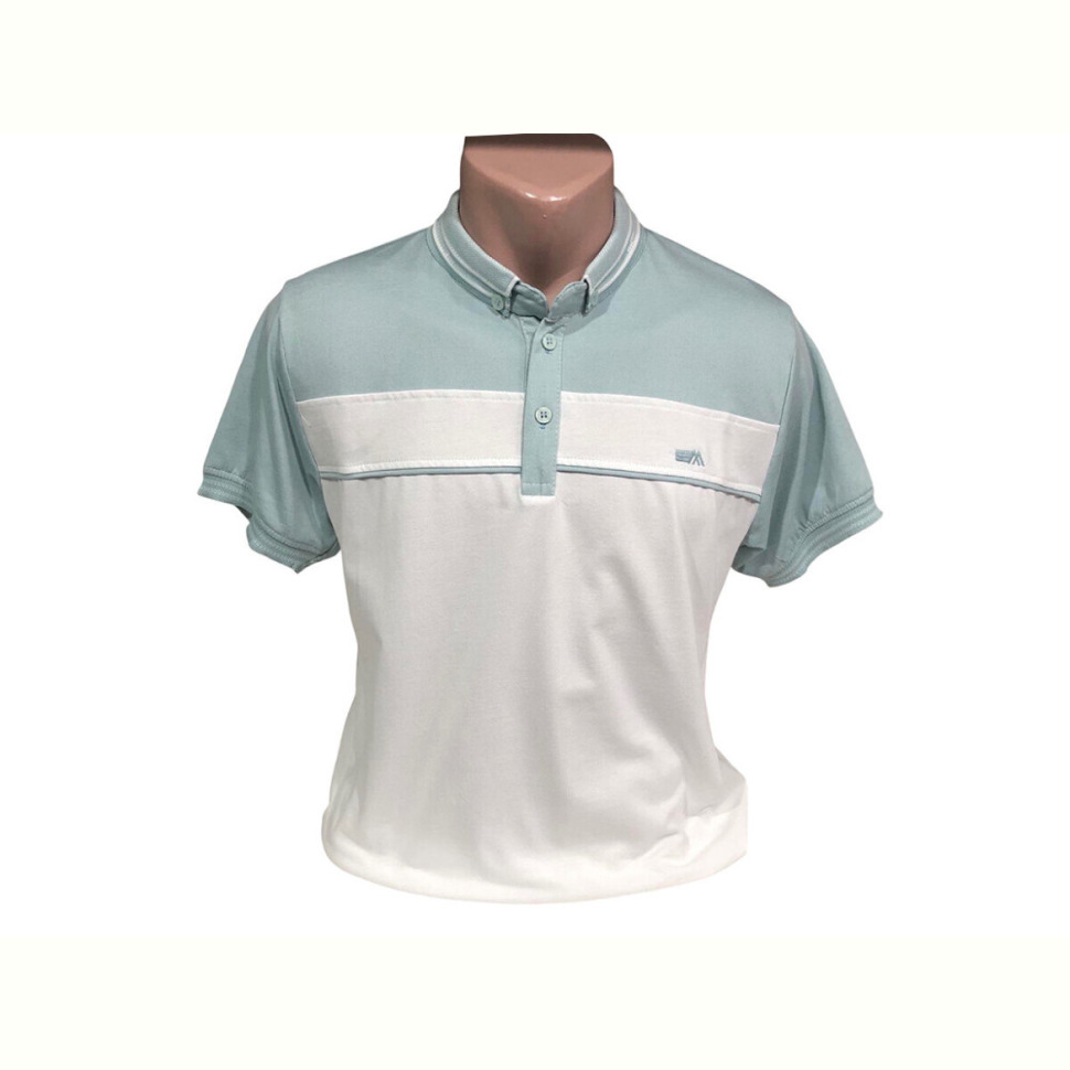 Футболка TurkishBrend 2002 біло-бірюзовий