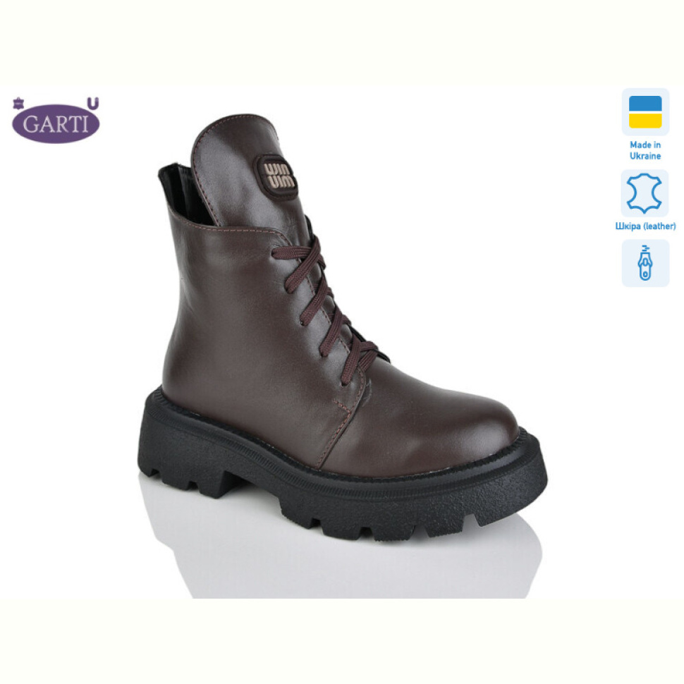 Ботинки Garti 360 корич шкіра хутро