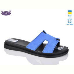 Шлепки Garti 94 блакитний замш