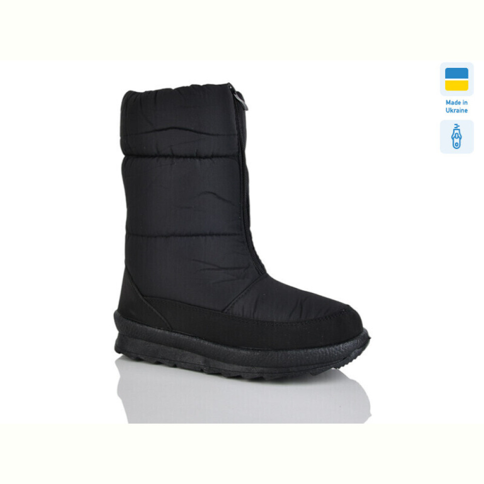 Дутики Selena 110 чорний однотон.