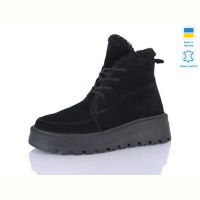 Ботинки Sali 2215 чорний з чор-п.зима