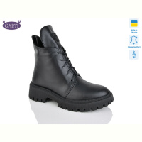 Ботинки Garti 348 чорна шкіра хутро