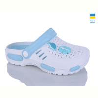 Кроксы Крок DS48 біло-бірюзов.