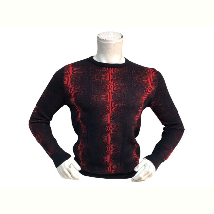 Свитер TurkishBrend 211497 чорний з червоним