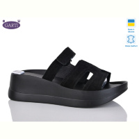 Шлепки Garti 0193 чорний замш