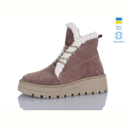 Ботинки Sali 2215 капучино-біл.беж-п.зима