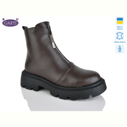 Ботинки Garti 307 корич шкіра хутро