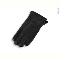 Перчатки Королева GN09-08М шкіра оленя подвійне хутро black