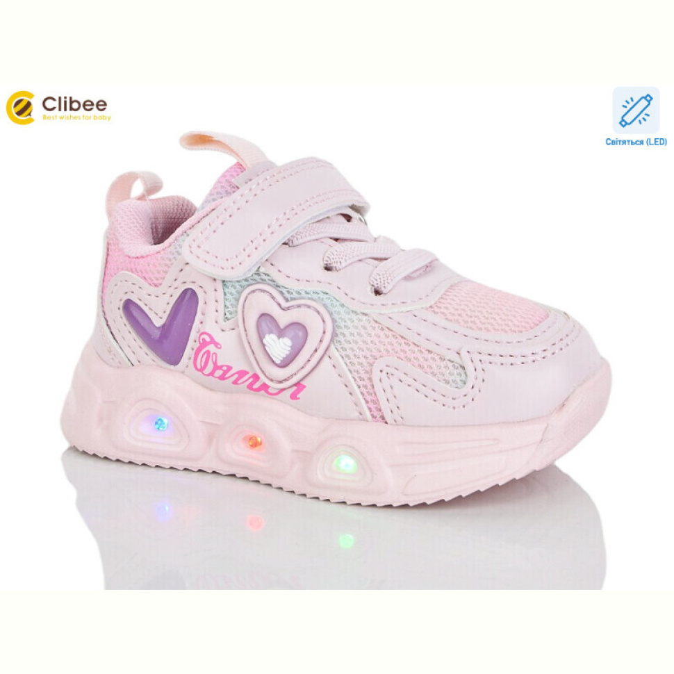 Кроссовки Clibee LA1163-2 pink LED