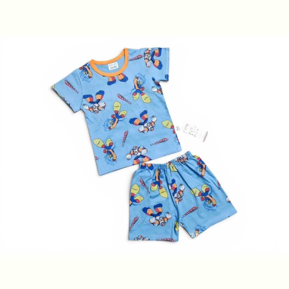 Костюм Kids-modnik 261920 комплект футболка-шорти синьо-помаранчевий