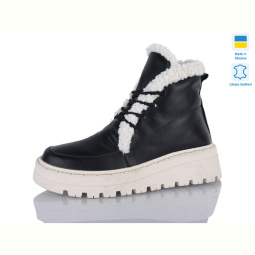 Ботинки Sali 2215 чорний-біл.біл-п.зима