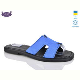 Шлепки Garti 84 блакитний замш