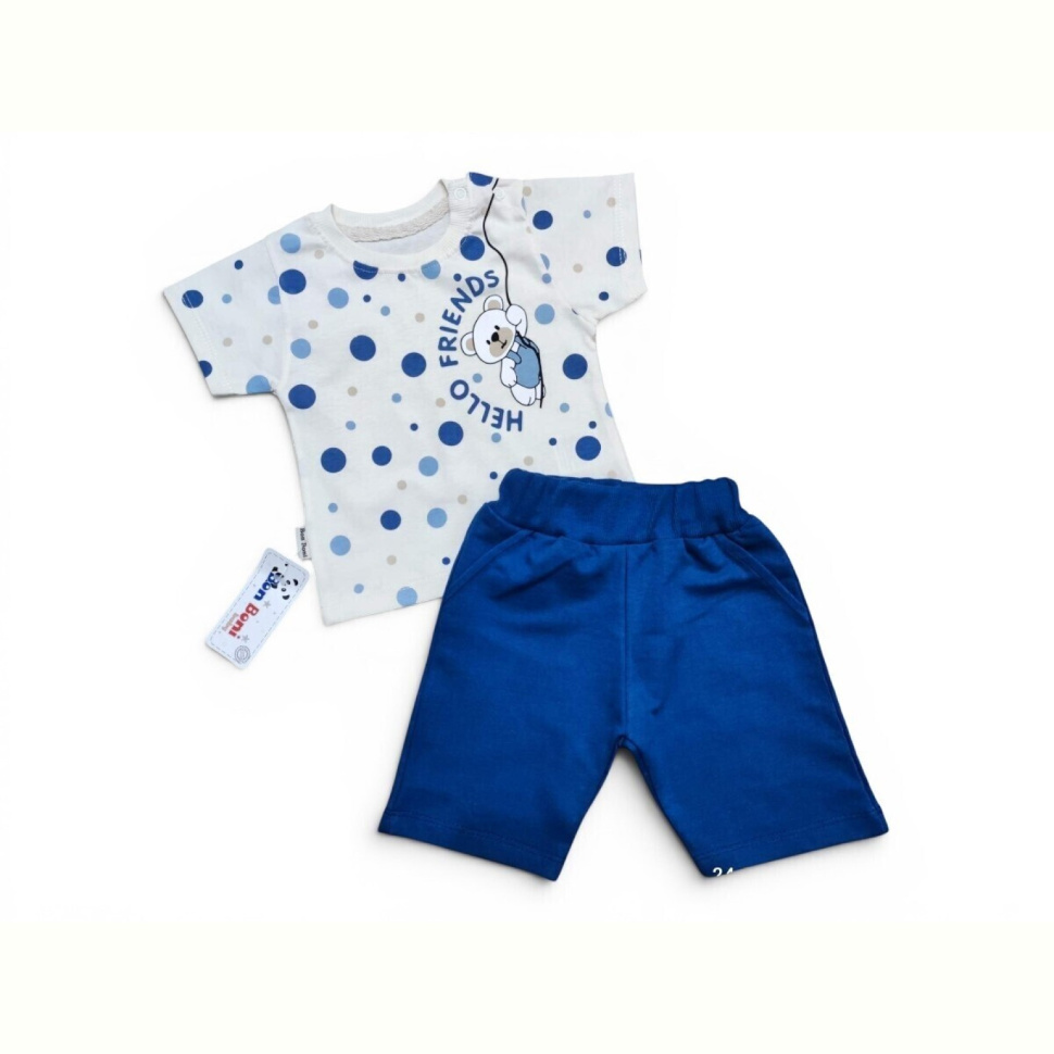 Костюм Kids-modnik 2610 комплект для малюків футболка-шорти т.синій