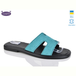 Шлепки Garti 84 бірюзовий замш