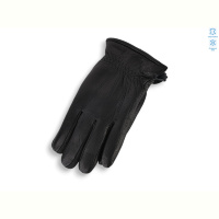 Перчатки Королева GN09-04М шкіра оленя подвійне хутро black