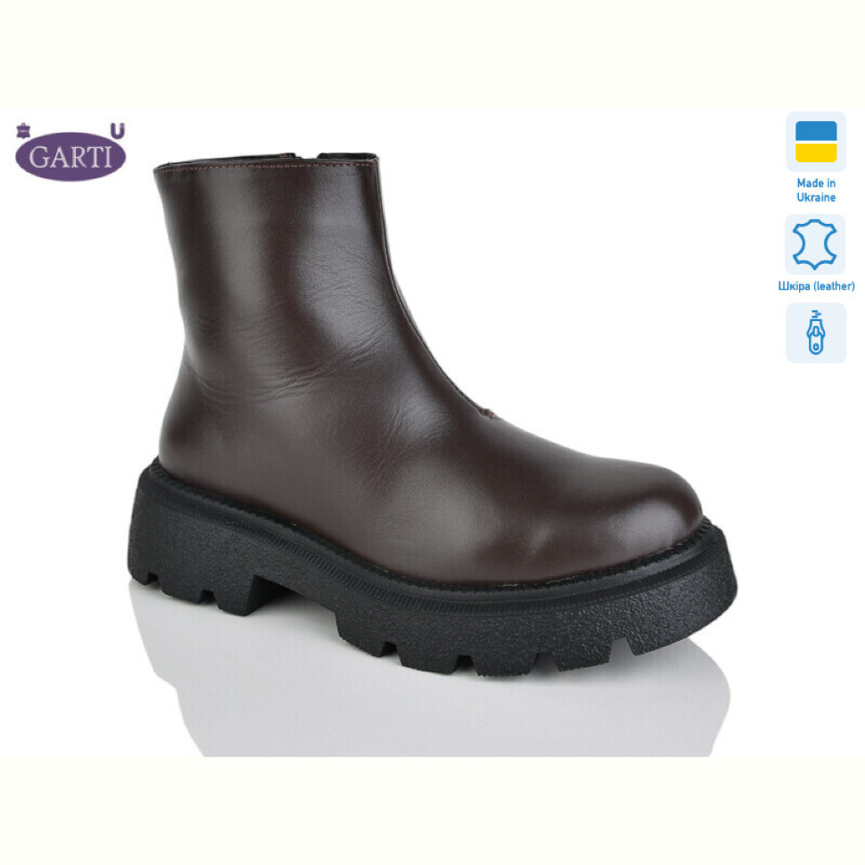 Ботинки Garti 6725 корич шкіра хутро