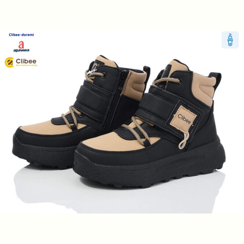 Ботинки Clibee-Doremi KC513 black-khaki