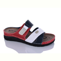 Шлепки Sali-2 203-52 червон-білий-син.