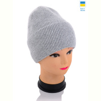 Шапка Angelica Ангора на флісі 2166-8 l.grey