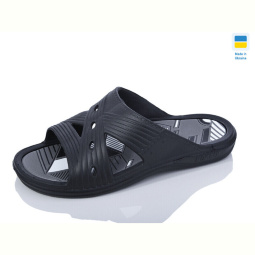 Шлепки M&amp;L  Alex13 1903 чорно-сірий