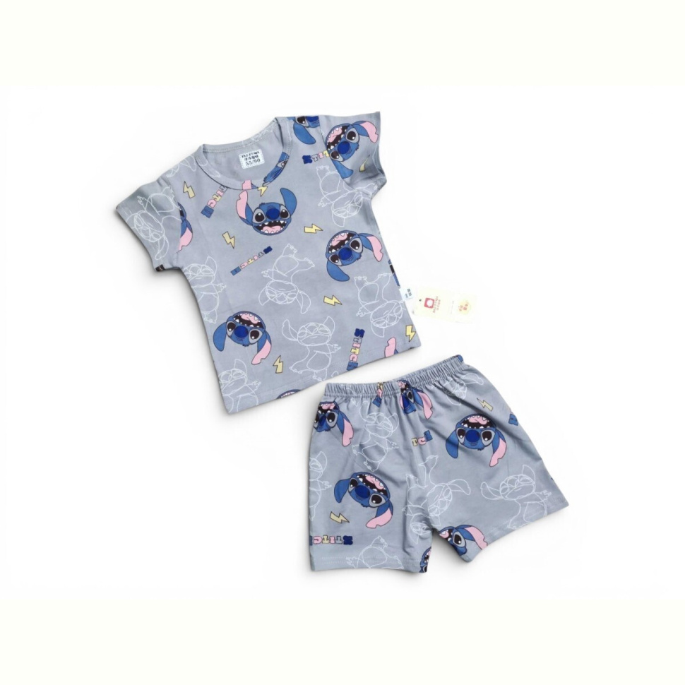 Костюм Kids-modnik 261920 комплект футболка-шорти сіро-рожевий