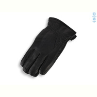 Перчатки Королева GN09-03М шкіра оленя подвійне хутро black