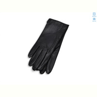Перчатки Королева 02 шкіра кози вовна black