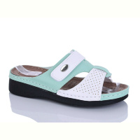 Шлепки Sali-2 209-11 білий-зелений к.