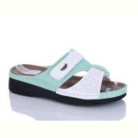 Шлепки Sali-2 209-11 білий-зелений к.