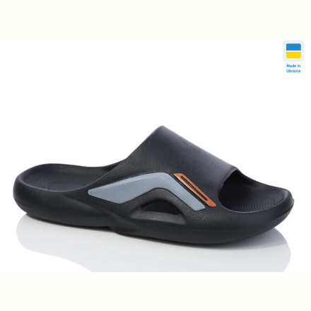 Шлепки Lot Shoes N131 чорний-сірий