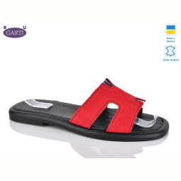 Шлепки Garti 84 червоний замш