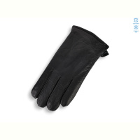 Перчатки Королева GN09-01М шкіра оленя подвійне хутро black