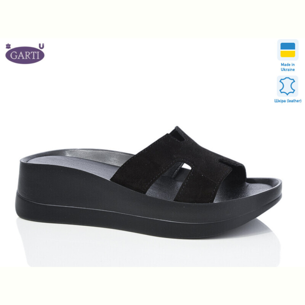 Шлепки Garti 0094 чорний замш Шлепки Garti 0094 чорний замш
