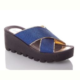 Шлепки DeMur W777-18-blue-gold