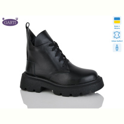 Ботинки Garti 397 чорна шкіра байка