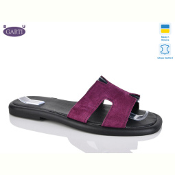 Шлепки Garti 84 малиновий замш