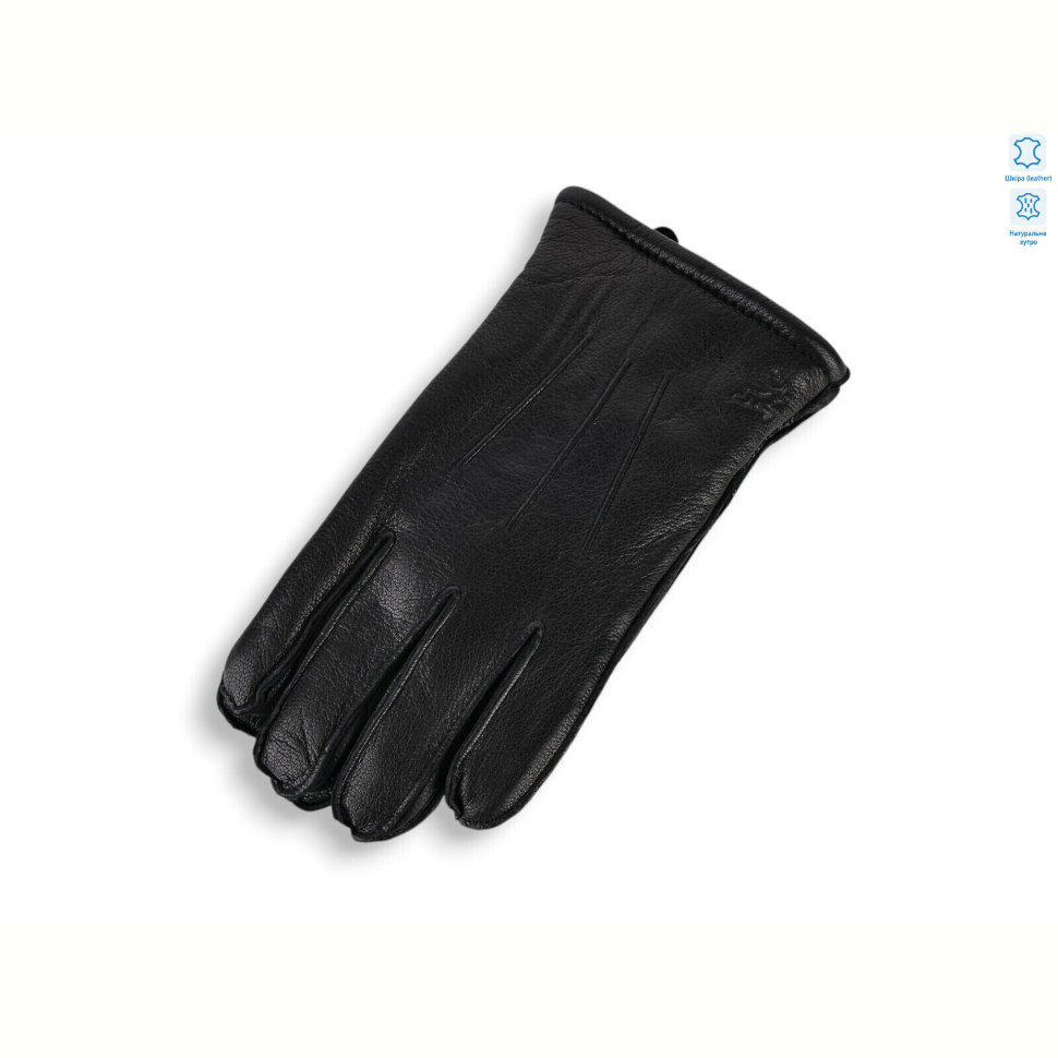 Перчатки Королева BM0542М шкіра оленя хутро black Перчатки Королева BM0542М шкіра оленя хутро black