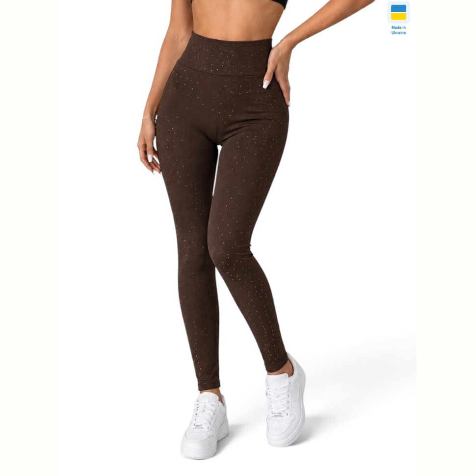 Лосины Sport style 5368 з камінчиками шоколадний