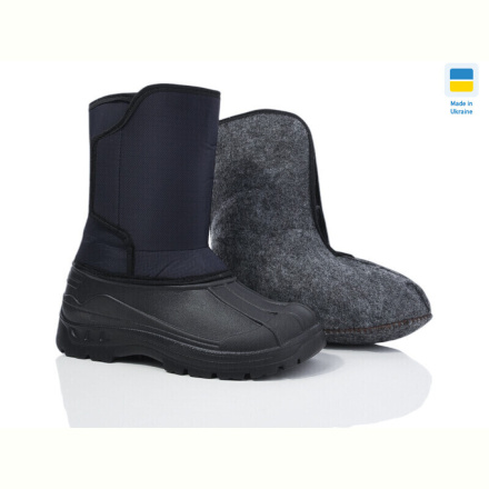 Сапоги из пены Inblue Бахіл 2 липучки т.синій