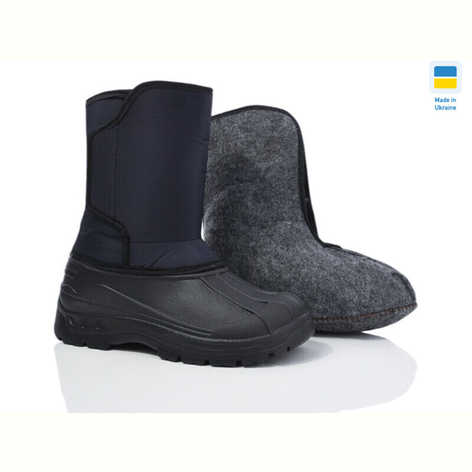 Сапоги из пены Inblue Бахіл 2 липучки т.синій