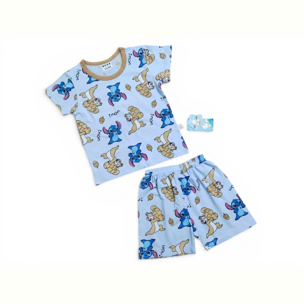 Костюм Kids-modnik 2619 комплект футболка-шорти динозавр блакитний