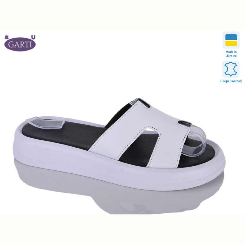 Шлепки Garti 98 біла шкіра